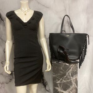 Rebecca Taylor charcoal cap sleeve dress